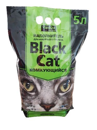 Наполнитель комкующийся Black Cat для кошачьего туалета, 5л, VladOx