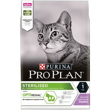 PURINA Pro Plan корм для стерилизованных кошек и кастр. котов Индейка 200г