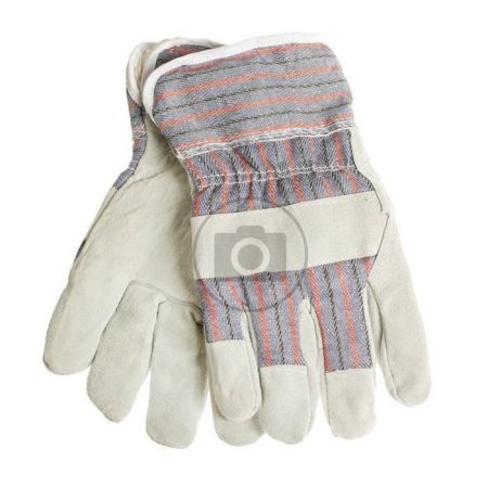 Перчатки спилковые утепленные `Трал` комбинированные, серые с принтом, Praktische Home