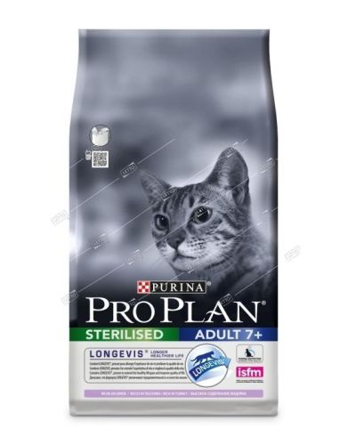 PURINA Pro Plan корм для стерил. кошек и кастр. котов старше 7 лет Индейка 1,5кг