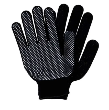 Перчатки нейлоновые с ПВХ-покрытием "Микроточка", черные, Praktische Home G-104