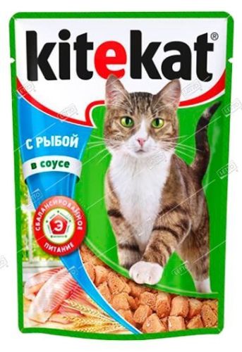 Kitekat корм для кошек вкусная Треска в соусе 85г пауч (28)