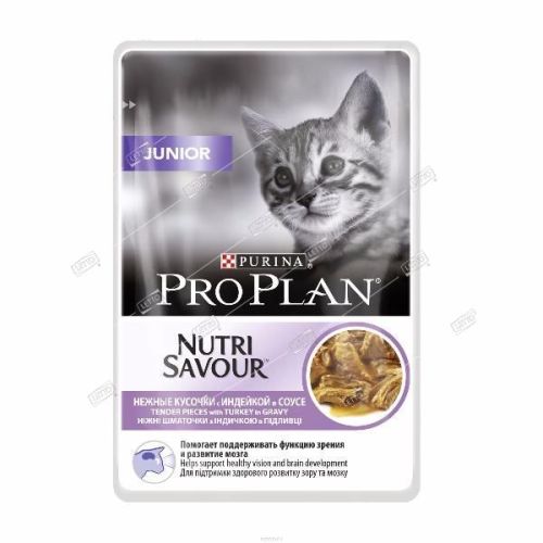 PURINA Pro Plan корм влажный для котят Индейка, пауч 85г