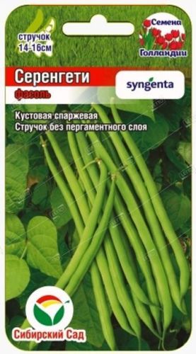 Фасоль спаржевая Серенгети F1, семена Сибирский сад 5г