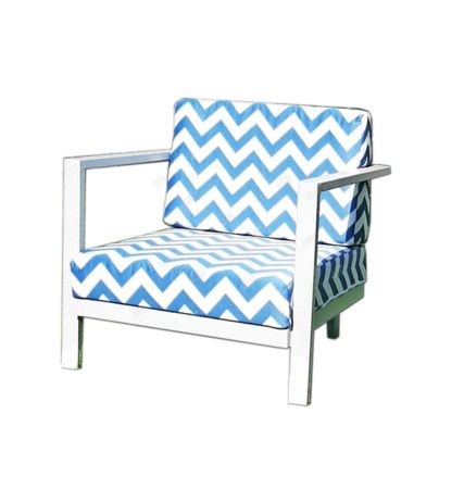 Кресло садовое металлическое 70*95см, водоотталкивающая ткань, цвет голубой